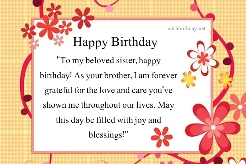 birthday wish for sister from brother