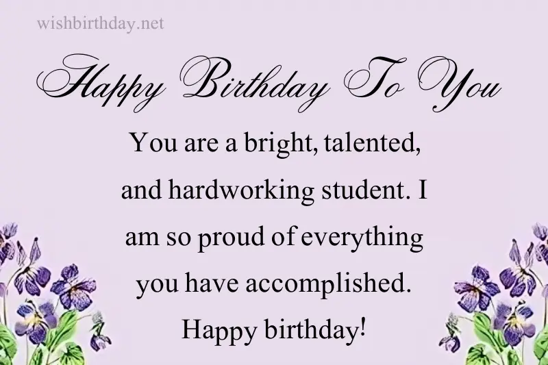 birthday wish to students in english