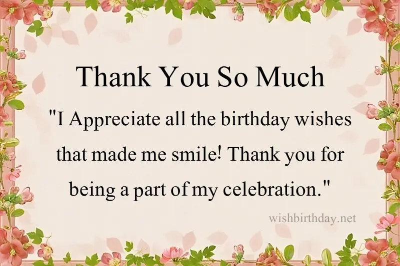 birthday wishes thanks msg in english