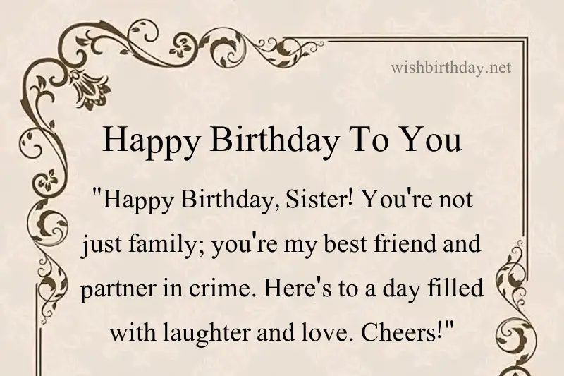 birthday wishing card for sister in english