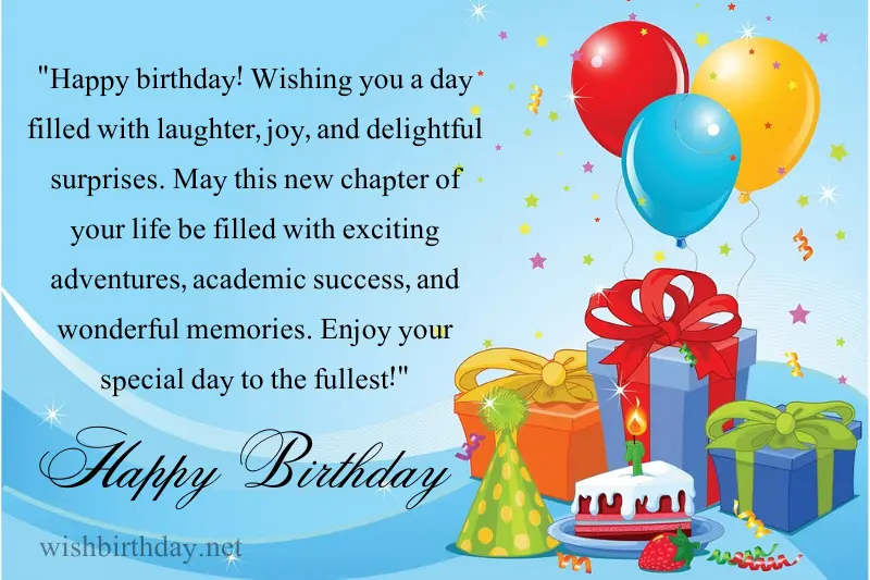 birthday wishing card for students in english