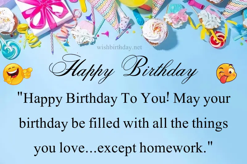 funny birthday wish for students in english