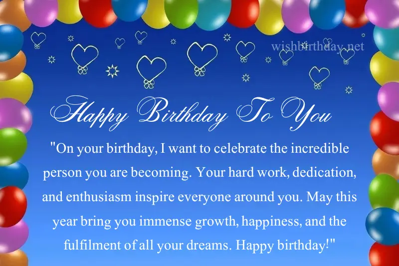 happy birthday card for students in english