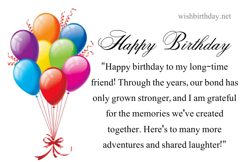 happy birthday quote for old friend in english