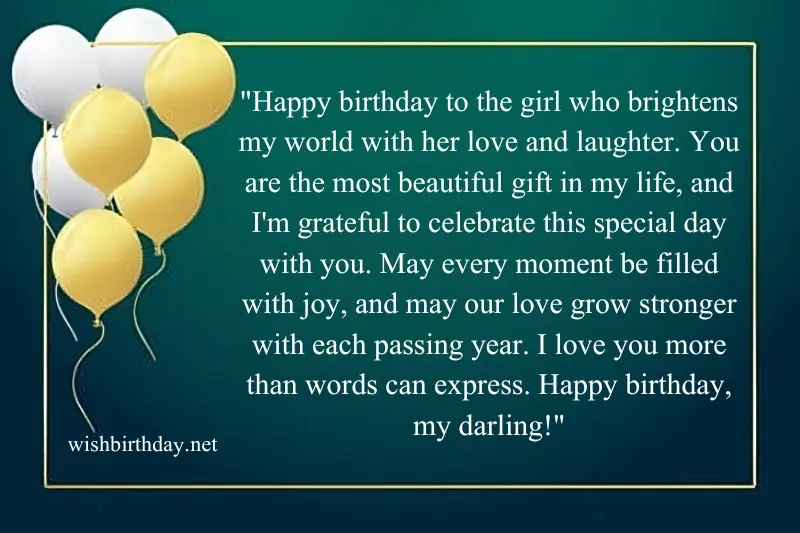 happy birthday romantic wishes for girlfriend in english