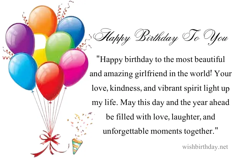 happy birthday wish for girlfriend in english