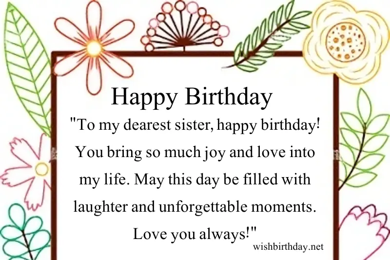 happy birthday wish for sister in english