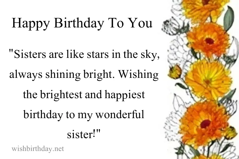 happy birthday wishing quote for sister in english