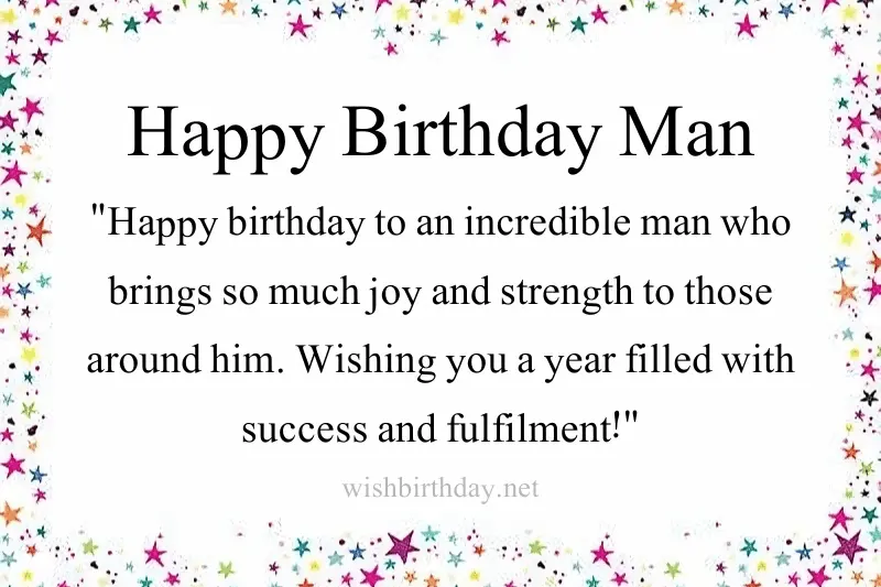 short birthday wishes for man in english