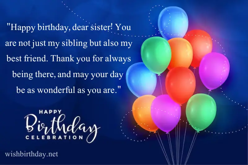 special happy birthday sister quote in english