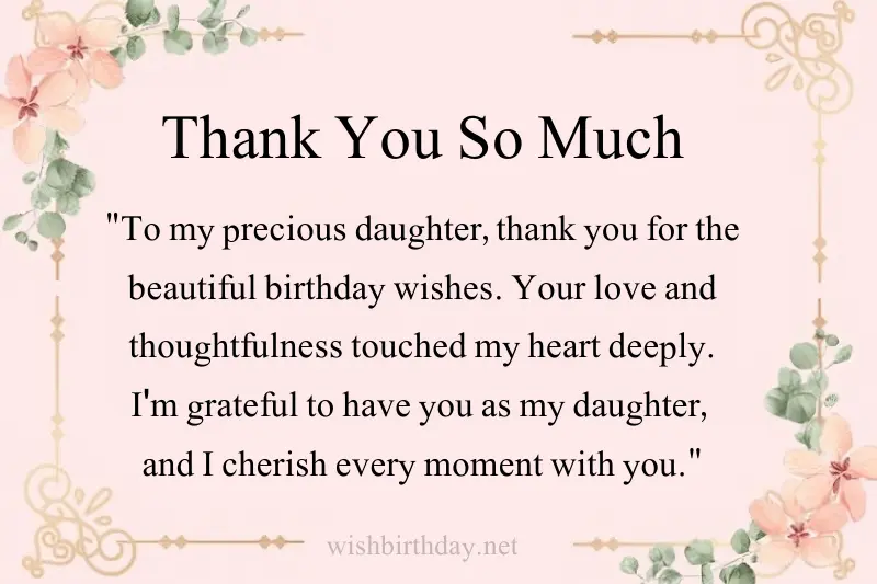 thank you for birthday wishes for my daughter