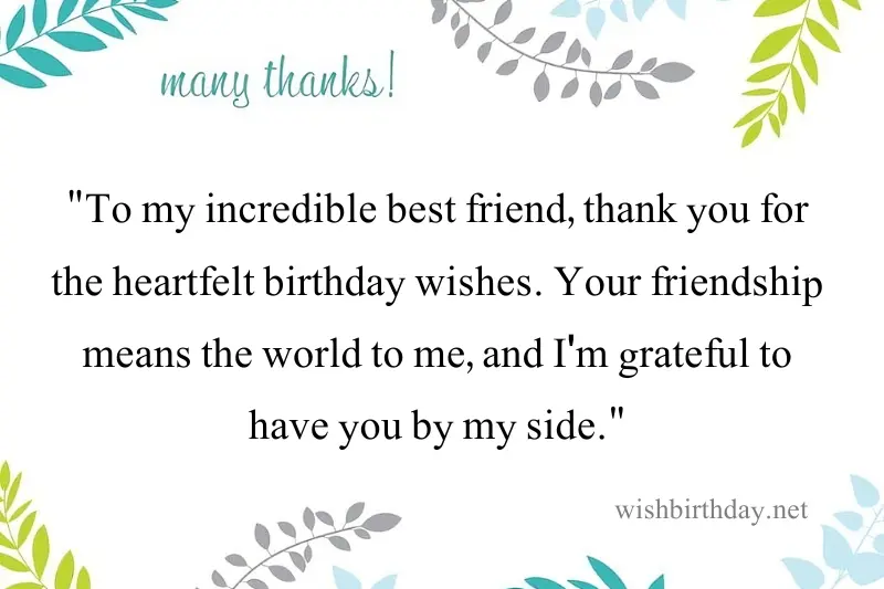 thank you for birthday wishing message to best friend