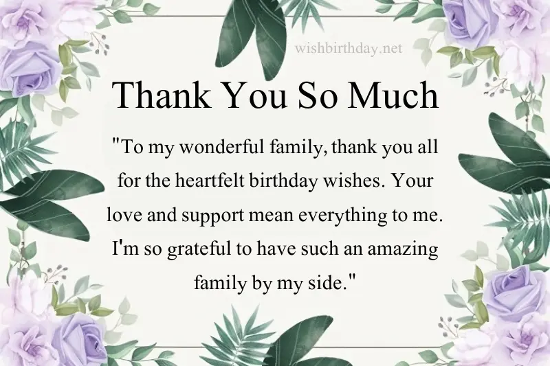 thanks to all family members for birthday wishes