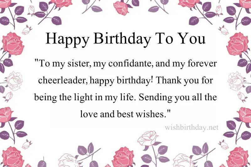 wish happy birthday to loving sister