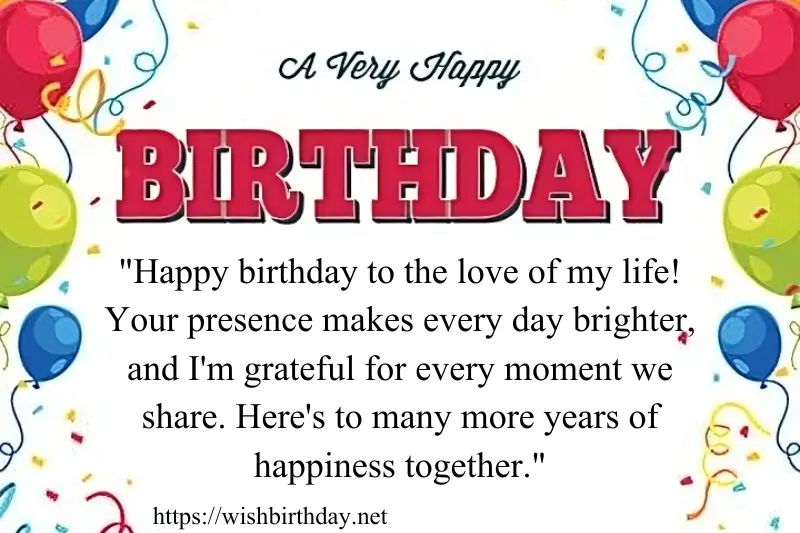 birthday wishing quote for wife in english