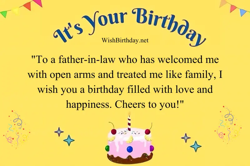 happy birthday quote for father in law english