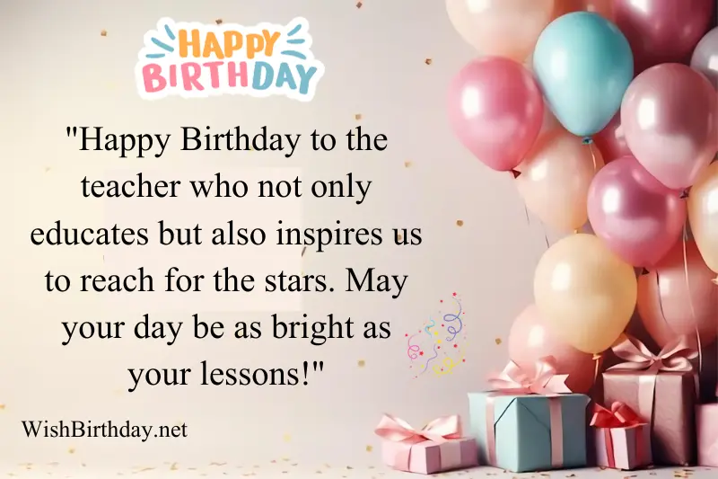 happy birthday wishing card for teacher