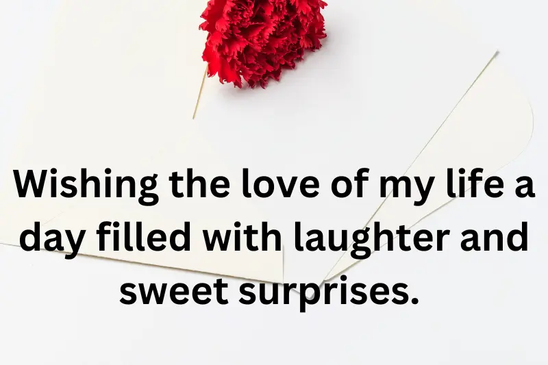 Wishing the love of my life a day filled with laughter and sweet surprises. 